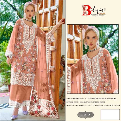 Bilqis B 151 A D Georgette Salwar Suit Catalog 4 Pcs 1 510x510 - Bilqis B 151 A-D Georgette Salwar Suit Catalog 4 Pcs