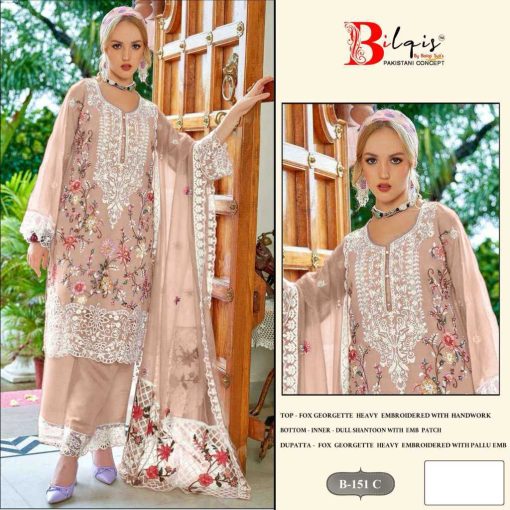 Bilqis B 151 A D Georgette Salwar Suit Catalog 4 Pcs 5 510x510 - Bilqis B 151 A-D Georgette Salwar Suit Catalog 4 Pcs