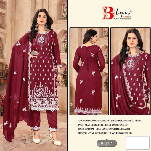 Bilqis B 152 A D Georgette Salwar Suit Catalog 4 Pcs 1 510x510 - Bilqis B 152 A-D Georgette Salwar Suit Catalog 4 Pcs