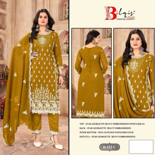 Bilqis B 152 A D Georgette Salwar Suit Catalog 4 Pcs 3 510x510 - Bilqis B 152 A-D Georgette Salwar Suit Catalog 4 Pcs