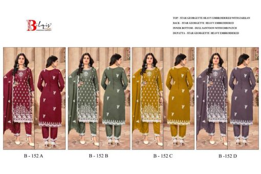Bilqis B 152 A D Georgette Salwar Suit Catalog 4 Pcs 5 510x340 - Bilqis B 152 A-D Georgette Salwar Suit Catalog 4 Pcs