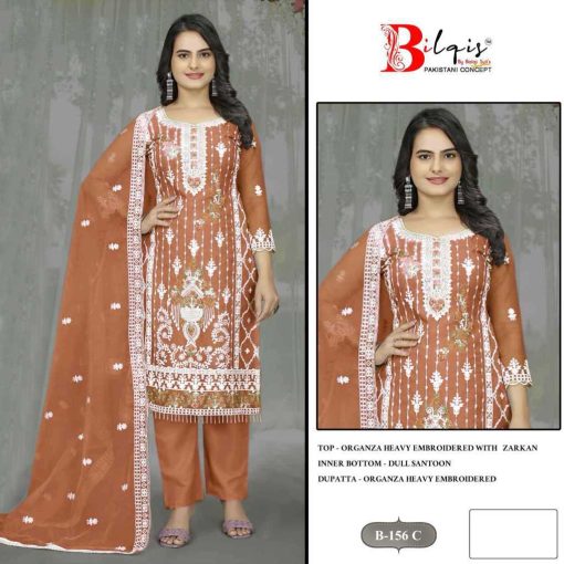 Bilqis B 156 A D Organza Salwar Suit Catalog 4 Pcs 5 510x510 - Bilqis B 156 A-D Organza Salwar Suit Catalog 4 Pcs