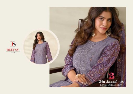 Deepsy Bin Saeed Lawn Collection Vol 15 Salwar Suit Catalog 8 Pcs 11 510x360 - Deepsy Bin Saeed Lawn Collection Vol 15 Salwar Suit Catalog 8 Pcs