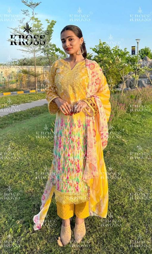 Kross DN 2009 10 Chiffon Cotton Salwar Suit Catalog 2 Pcs 5 510x852 - Kross DN 2009-10 Chiffon Cotton Salwar Suit Catalog 2 Pcs