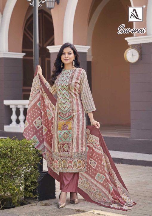 Alok Surmai Cotton Salwar Suit Catalog 6 Pcs 14 510x728 - Alok Surmai Cotton Salwar Suit Catalog 6 Pcs