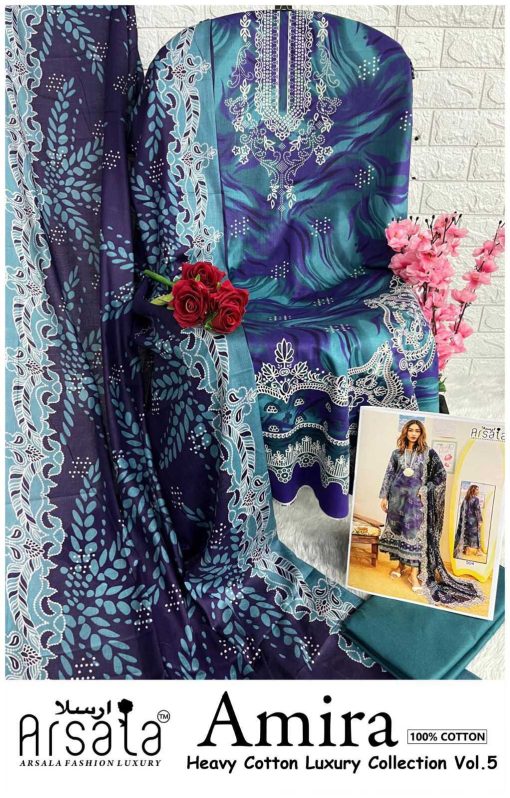 Arsala Amira Heavy Cotton Luxury Collection Vol 5 Salwar Suit Catalog 6 Pcs 15 510x798 - Arsala Amira Heavy Cotton Luxury Collection Vol 5 Salwar Suit Catalog 6 Pcs