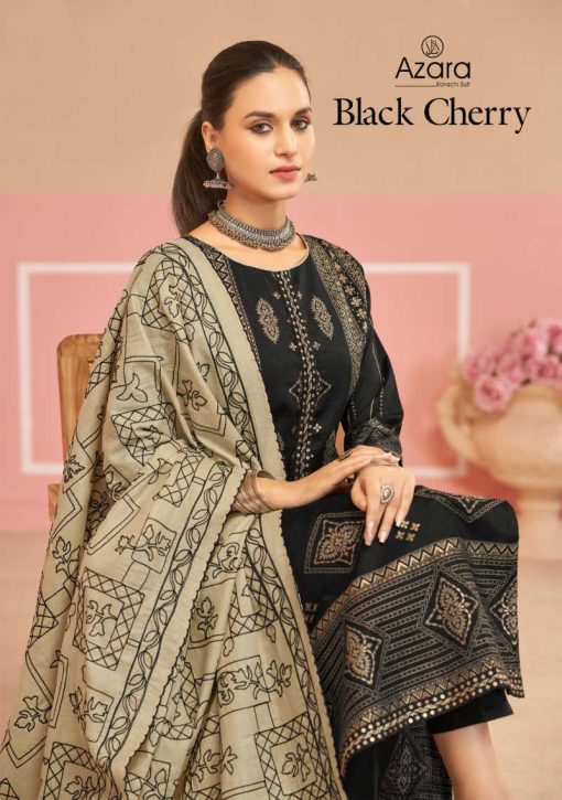 Azara Black Cherry Cotton Salwar Suit Catalog 4 Pcs 1 510x725 - Azara Black Cherry Cotton Salwar Suit Catalog 4 Pcs