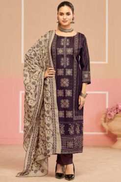 Azara Black Cherry Cotton Salwar Suit Catalog 4 Pcs