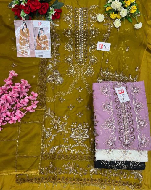 Bilqis B 130 A D Organza Salwar Suit Catalog 4 Pcs 2 510x642 - Bilqis B 130 A-D Organza Salwar Suit Catalog 4 Pcs
