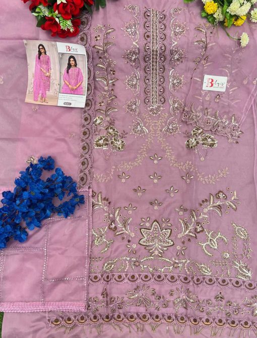 Bilqis B 130 A D Organza Salwar Suit Catalog 4 Pcs 4 510x671 - Bilqis B 130 A-D Organza Salwar Suit Catalog 4 Pcs