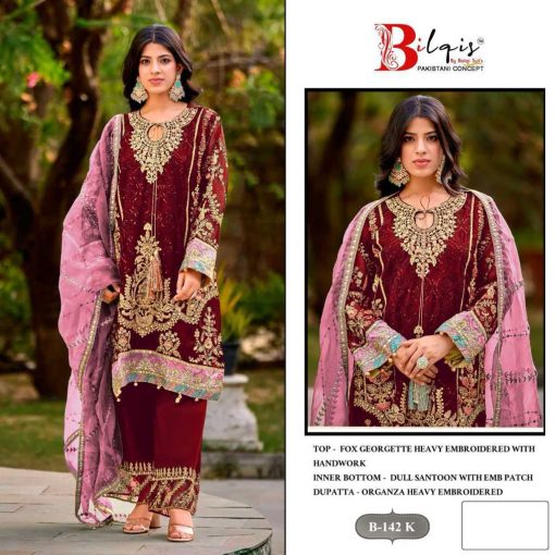 Bilqis B 142 K N Georgette Salwar Suit Catalog 4 Pcs 1 510x510 - Bilqis B 142 K-N Georgette Salwar Suit Catalog 4 Pcs