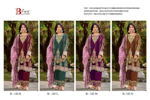 Bilqis B 142 K N Georgette Salwar Suit Catalog 4 Pcs 9 510x340 - Bilqis B 142 K-N Georgette Salwar Suit Catalog 4 Pcs