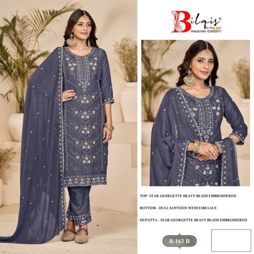 Bilqis B 163 A D Georgette Salwar Suit Catalog 4 Pcs 3 510x510 - Bilqis B 163 A-D Georgette Salwar Suit Catalog 4 Pcs