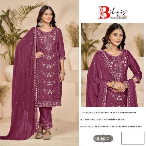 Bilqis B 163 A D Georgette Salwar Suit Catalog 4 Pcs 5 510x510 - Bilqis B 163 A-D Georgette Salwar Suit Catalog 4 Pcs