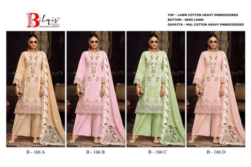 Bilqis B 166 A D Cotton Salwar Suit Catalog 4 Pcs 5 510x340 - Bilqis B 166 A-D Cotton Salwar Suit Catalog 4 Pcs
