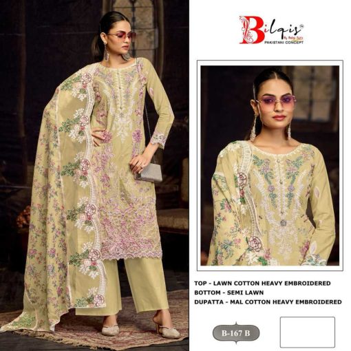 Bilqis B 167 A D Cotton Salwar Suit Catalog 4 Pcs 1 510x510 - Bilqis B 167 A-D Cotton Salwar Suit Catalog 4 Pcs