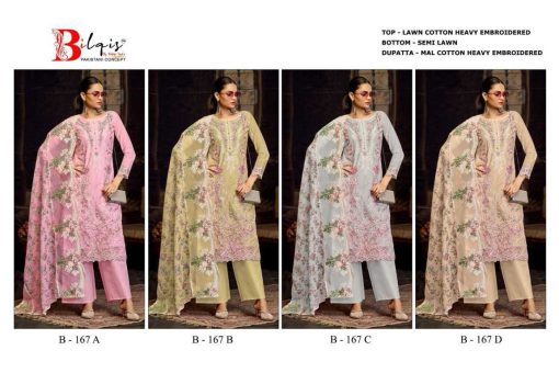 Bilqis B 167 A D Cotton Salwar Suit Catalog 4 Pcs 9 510x340 - Bilqis B 167 A-D Cotton Salwar Suit Catalog 4 Pcs