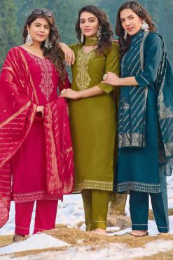 Blue Hills Jhanvi Vol 3 Kurti with Dupatta Bottom Silk Catalog 6 Pcs