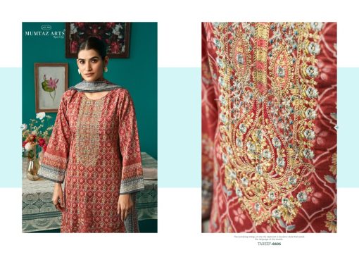 Mumtaz Arts Tareef Satin Salwar Suit Catalog 6 Pcs 3 510x362 - Mumtaz Arts Tareef Satin Salwar Suit Catalog 6 Pcs