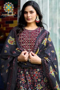 Passion Tree Anarkali Vol 1 Kurti with Dupatta Bottom Cotton Catalog 8 Pcs
