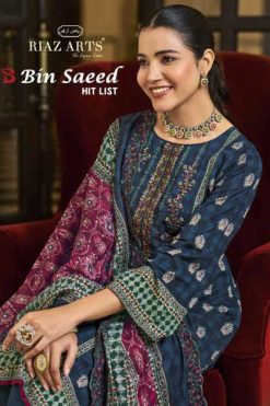 Riaz Arts Bin Saeed Hit List by Mumtaz Arts Cotton Salwar Suit Catalog 6 Pcs