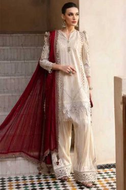Shraddha Maria B Lawn Chiffon Cotton Salwar Suit Catalog 8 Pcs