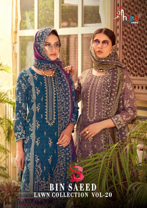 Shree Fabs Bin Saeed Lawn Collection Vol 20 Cotton Salwar Suit Catalog 6 Pcs 1 510x720 - Shree Fabs Bin Saeed Lawn Collection Vol 20 Cotton Salwar Suit Catalog 6 Pcs