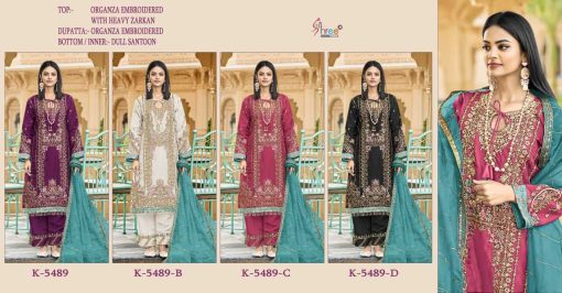 Shree Fabs K 5489 A D Organza Salwar Suit Catalog 4 Pcs 5 510x266 - Shree Fabs K 5489 A-D Organza Salwar Suit Catalog 4 Pcs