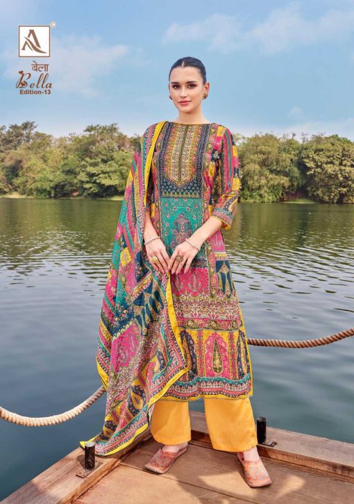 Alok Bella Vol 13 Muslin Salwar Suit Catalog 6 Pcs 9 510x725 - Alok Bella Vol 13 Muslin Salwar Suit Catalog 6 Pcs