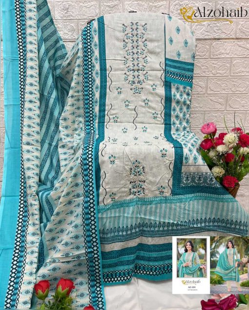 Alzohaib Saira Vol 1 Chiffon Cotton Salwar Suit Catalog 5 Pcs 11 510x633 - Alzohaib Saira Vol 1 Chiffon Cotton Salwar Suit Catalog 5 Pcs