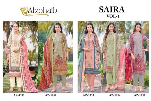 Alzohaib Saira Vol 1 Chiffon Cotton Salwar Suit Catalog 5 Pcs 12 510x340 - Alzohaib Saira Vol 1 Chiffon Cotton Salwar Suit Catalog 5 Pcs
