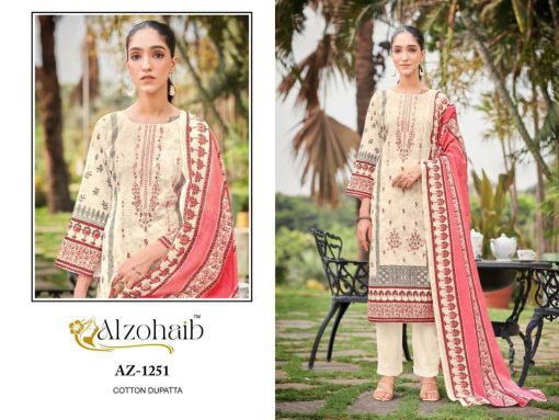 Alzohaib Saira Vol 1 Chiffon Cotton Salwar Suit Catalog 5 Pcs 2 510x383 - Alzohaib Saira Vol 1 Chiffon Cotton Salwar Suit Catalog 5 Pcs