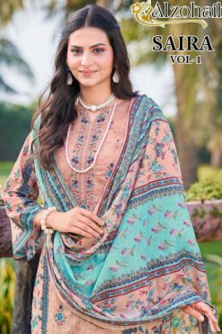 Alzohaib Saira Vol 1 Chiffon Cotton Salwar Suit Catalog 5 Pcs 247x371 - Surat Fabrics