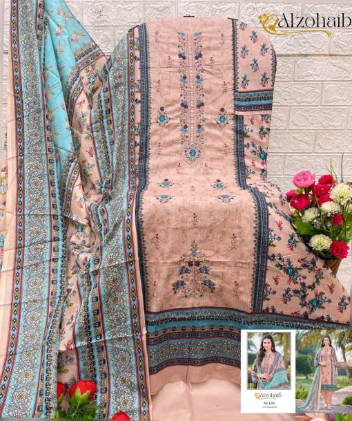 Alzohaib Saira Vol 1 Chiffon Cotton Salwar Suit Catalog 5 Pcs 7 510x609 - Alzohaib Saira Vol 1 Chiffon Cotton Salwar Suit Catalog 5 Pcs