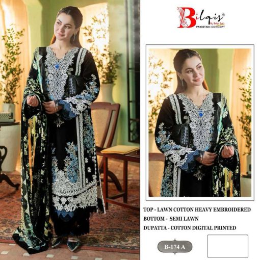 Bilqis B 174 A D Cotton Salwar Suit Catalog 4 Pcs 1 510x510 - Bilqis B 174 A-D Cotton Salwar Suit Catalog 4 Pcs
