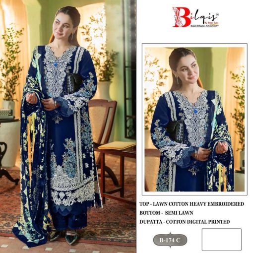 Bilqis B 174 A D Cotton Salwar Suit Catalog 4 Pcs 3 510x510 - Bilqis B 174 A-D Cotton Salwar Suit Catalog 4 Pcs