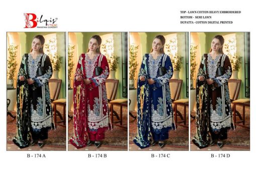 Bilqis B 174 A D Cotton Salwar Suit Catalog 4 Pcs 9 510x340 - Bilqis B 174 A-D Cotton Salwar Suit Catalog 4 Pcs