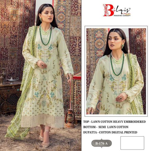 Bilqis B 176 A D Cotton Salwar Suit Catalog 4 Pcs 1 510x510 - Bilqis B 176 A-D Cotton Salwar Suit Catalog 4 Pcs