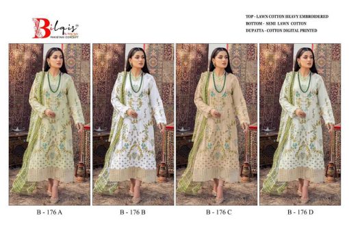 Bilqis B 176 A D Cotton Salwar Suit Catalog 4 Pcs 9 510x340 - Bilqis B 176 A-D Cotton Salwar Suit Catalog 4 Pcs