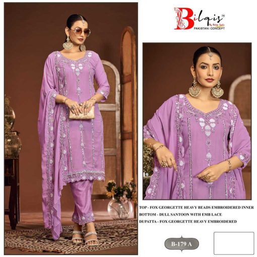 Bilqis B 179 A D Georgette Salwar Suit Catalog 4 Pcs 1 510x510 - Bilqis B 179 A-D Georgette Salwar Suit Catalog 4 Pcs