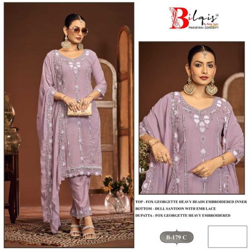 Bilqis B 179 A D Georgette Salwar Suit Catalog 4 Pcs 5 510x510 - Bilqis B 179 A-D Georgette Salwar Suit Catalog 4 Pcs