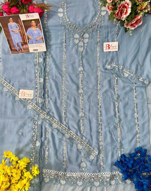 Bilqis B 179 A D Georgette Salwar Suit Catalog 4 Pcs 8 510x645 - Bilqis B 179 A-D Georgette Salwar Suit Catalog 4 Pcs
