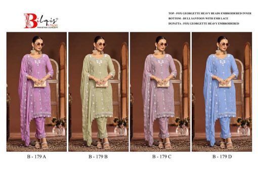 Bilqis B 179 A D Georgette Salwar Suit Catalog 4 Pcs 9 510x340 - Bilqis B 179 A-D Georgette Salwar Suit Catalog 4 Pcs