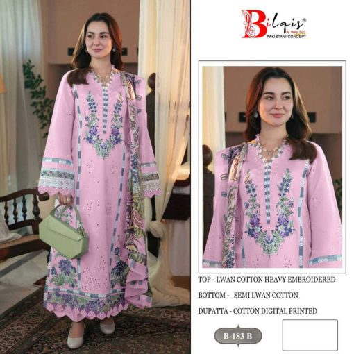 Bilqis B 183 A D Cotton Salwar Suit Catalog 4 Pcs 3 510x510 - Bilqis B 183 A-D Cotton Salwar Suit Catalog 4 Pcs