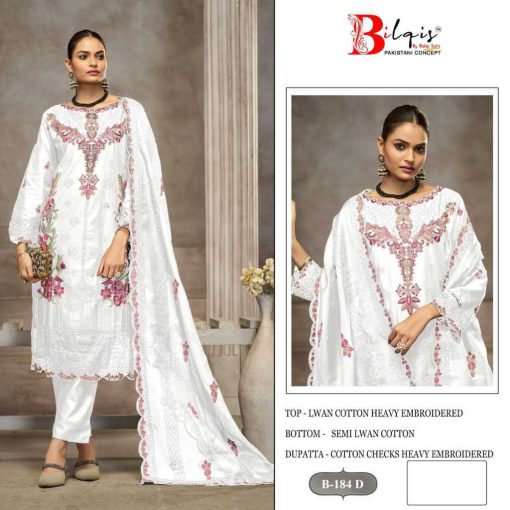 Bilqis B 184 A D Cotton Salwar Suit Catalog 4 Pcs 1 510x510 - Bilqis B 184 A-D Cotton Salwar Suit Catalog 4 Pcs