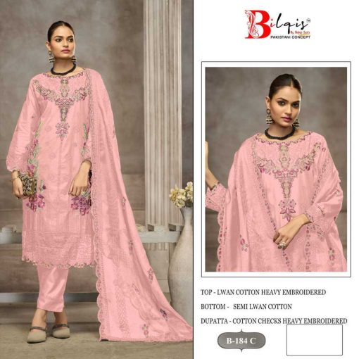 Bilqis B 184 A D Cotton Salwar Suit Catalog 4 Pcs 3 510x510 - Bilqis B 184 A-D Cotton Salwar Suit Catalog 4 Pcs