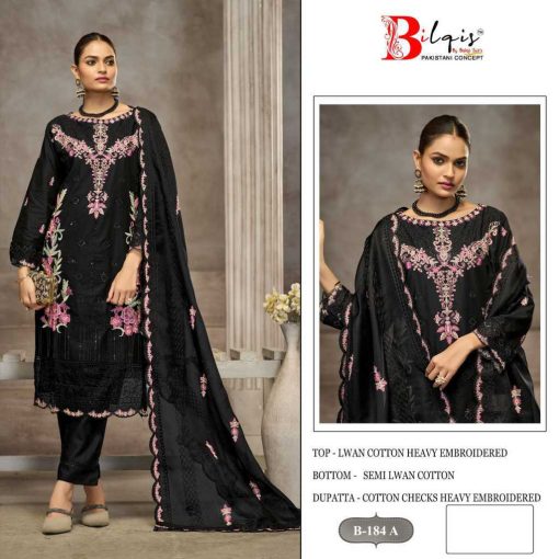 Bilqis B 184 A D Cotton Salwar Suit Catalog 4 Pcs 7 510x510 - Bilqis B 184 A-D Cotton Salwar Suit Catalog 4 Pcs