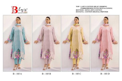 Bilqis B 185 A D Cotton Salwar Suit Catalog 4 Pcs 9 510x340 - Bilqis B 185 A-D Cotton Salwar Suit Catalog 4 Pcs