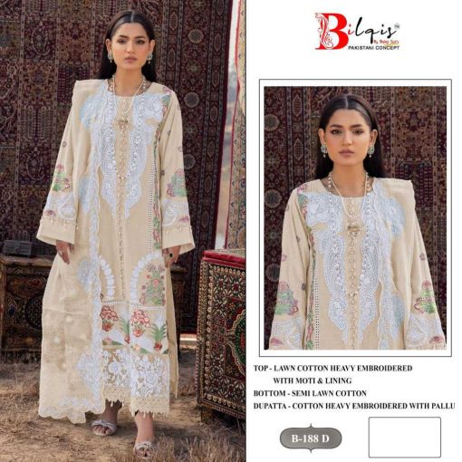 Bilqis B 188 A D Cotton Salwar Suit Catalog 4 Pcs 1 510x510 - Bilqis B 188 A-D Cotton Salwar Suit Catalog 4 Pcs