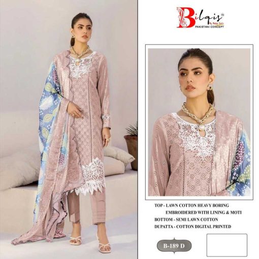 Bilqis B 189 A D Cotton Salwar Suit Catalog 4 Pcs 3 510x510 - Bilqis B 189 A-D Cotton Salwar Suit Catalog 4 Pcs